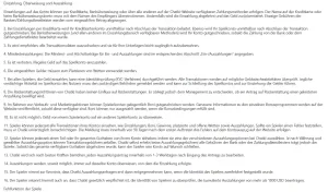 Öffentlich zugängliche Chatki-Bedingungen zu Einzahlungen per Karte und Überweisung